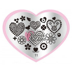 Matrita de Unghii din metal inima 7,1x5,6cm Heart 11
